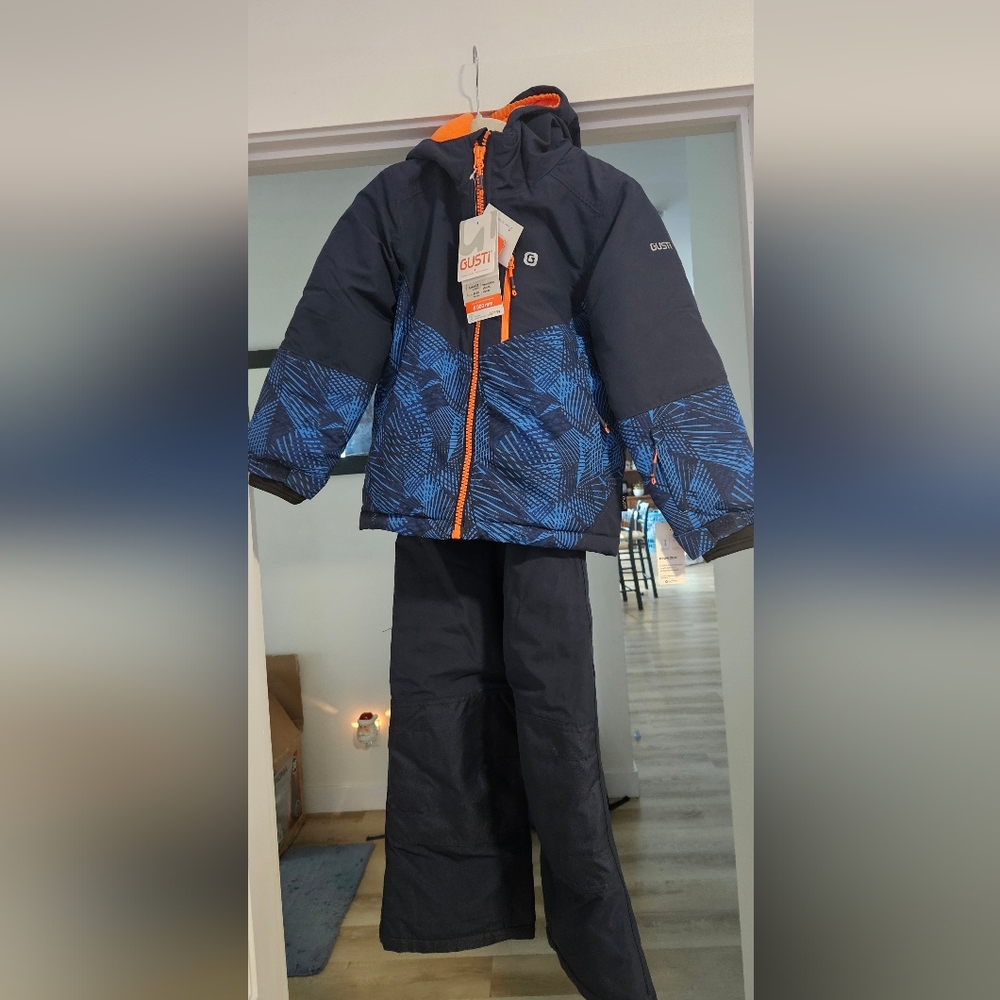 Gusti Kids' Blue and Black Winter Jacket and Snow pants